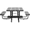 Global Industrial Square Picnic Table, Black, Perforated Metal, 46 in L, 29-1/2 in H Overall 694551BK - alternate 3